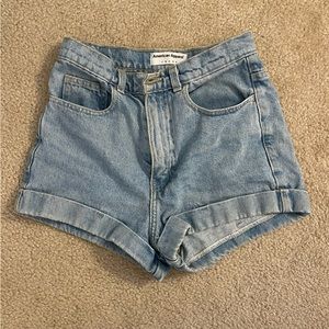 American Apparel High Waisted Jean Shorts